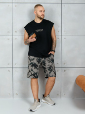 Изображение товара «Мужской костюм (футболка+шорты) из кулирки «Этюд-4 [черный]» арт 87331» из магазина «Ивановский-Текстиль.РФ»