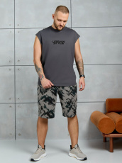 Изображение товара «Мужской костюм (футболка+шорты) из кулирки «Этюд-4 [графитовый]» арт 87329» из магазина «Ивановский-Текстиль.РФ»