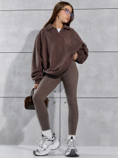 Изображение товара «Брюки для девочки из селаника «Силаник-1 [шоколадный]» арт 86397» из магазина «Ивановский-Текстиль.РФ»