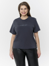 Изображение товара «Женская футболка из кулирки с лайкрой «Дельта [антрацит]» арт 88890» из магазина «Ивановский-Текстиль.РФ»