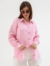 Изображение товара «Женская рубашка из муслина «Муслин 2315-Мус (розовый)» арт 83699» из магазина «Ивановский-Текстиль.РФ»