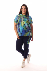 Изображение товара «Посл размер Женский костюм (футболка+брюки) из кулирки «1909кф01-101» арт 87171» из магазина «Ивановский-Текстиль.РФ»