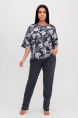 Изображение товара «Женский костюм (футболка+брюки) из кулирки «1290/1» арт 86646» из магазина «Ивановский-Текстиль.РФ»