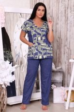 Изображение товара «Женский костюм (блузка+брюки) из кулирки «24210» арт 35443» из магазина «Ивановский-Текстиль.РФ»