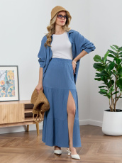 Изображение товара «Женская юбка из плательной ткани «Сиеста-4 [индиго]» арт 89888» из магазина «Ивановский-Текстиль.РФ»