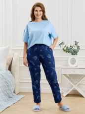 Изображение товара «Женские брюки из кулирки «Флоранс [синий]» арт 87213» из магазина «Ивановский-Текстиль.РФ»