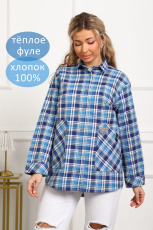 Изображение товара «Женская рубашка из фуле «1094 [синий]» арт 92841» из магазина «Ивановский-Текстиль.РФ»
