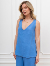 Изображение товара «Женская блузка из плательной ткани «(топ) сибелла-4 [голубой]» арт 89256» из магазина «Ивановский-Текстиль.РФ»