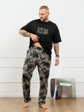 Изображение товара «Мужской костюм (футболка+брюки) из кулирки «Этюд-3 [черный]» арт 87335» из магазина «Ивановский-Текстиль.РФ»