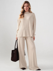 Изображение товара «Женский костюм (лонгслив+брюки) из лапши «Ангора 2412-Л (бежевый)» арт 86682» из магазина «Ивановский-Текстиль.РФ»