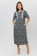 Изображение товара «Посл размер Женское платье из кулирки «1932 (хаки)» арт 87489» из магазина «Ивановский-Текстиль.РФ»