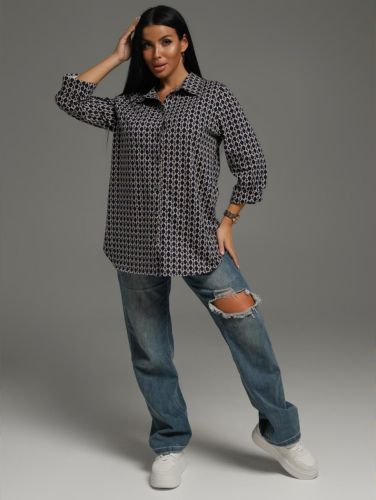 Изображение товара «Посл размер Женская туника из кулирки «Жанетта (цепочка)» арт 88277» из магазина «Ивановский-Текстиль.РФ»