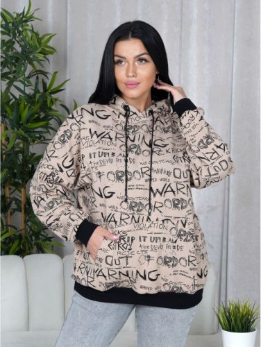 Изображение товара «Женский свитшот из футера с лайкрой «Кристи [бежевый]» арт 85829» из магазина «Ивановский-Текстиль.РФ»