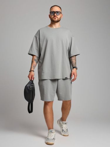 Изображение товара «Мужской костюм (футболка+шорты) из кулирки «Азарт-4 [серый]» арт 84990» из магазина «Ивановский-Текстиль.РФ»
