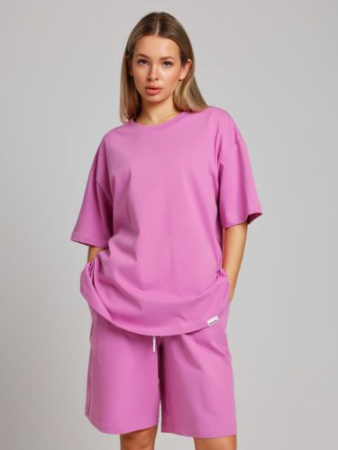 Изображение товара «Женский костюм (футболка+шорты) из кулирки «Азарт-3 [розовый]» арт 84988» из магазина «Ивановский-Текстиль.РФ»