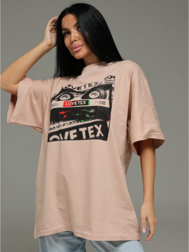 Изображение товара «Женская футболка из кулирки «Блум [бежевый]» арт 85108» из магазина «Ивановский-Текстиль.РФ»