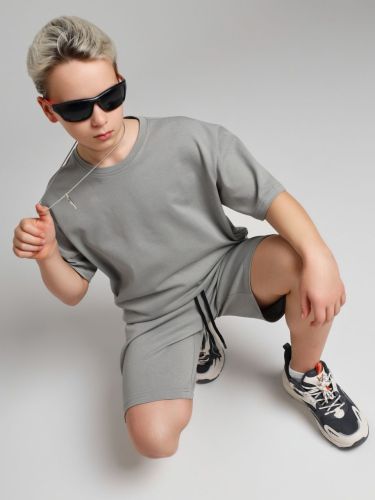 Изображение товара «Костюм для мальчика (футболка+шорты) из кулирки «Азарт-2 [серый]» арт 84989» из магазина «Ивановский-Текстиль.РФ»