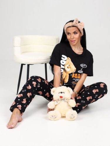 Изображение товара «Женский костюм (футболка+брюки) из кулирки «3521кф-102» арт 82943» из магазина «Ивановский-Текстиль.РФ»