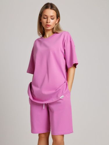 Изображение товара «Женский костюм (футболка+шорты) из кулирки «Азарт-3 [розовый]» арт 84988» из магазина «Ивановский-Текстиль.РФ»