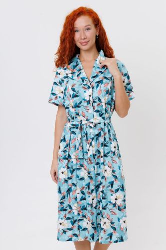 Изображение товара «Женский халат (на пуговицах с поясом) из кулирки «2128/2» арт 88902» из магазина «Ивановский-Текстиль.РФ»