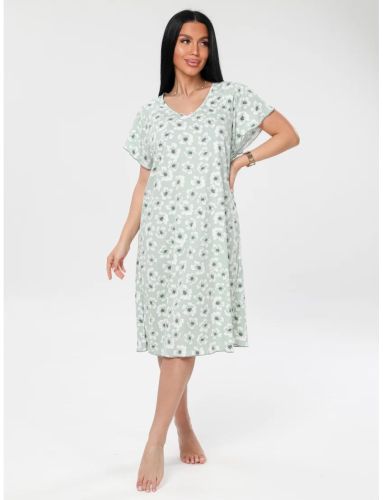 Изображение товара «Женская сорочка из кулирки «Сор- 73 (К) (зеленый)» арт 87016» из магазина «Ивановский-Текстиль.РФ»