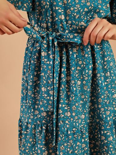 Изображение товара «Женское платье из штапеля «Леди шарм-1 [петроль]» арт 84208» из магазина «Ивановский-Текстиль.РФ»