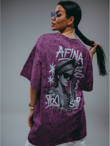 Изображение товара «Женская футболка из кулирки пенье «Ирбис [баклажан варенка]» арт 85487» из магазина «Ивановский-Текстиль.РФ»