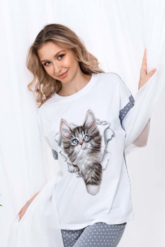 Изображение товара «Женский костюм (футболка+бриджи) из кулирки «Брамс» арт 66552» из магазина «Ивановский-Текстиль.РФ»