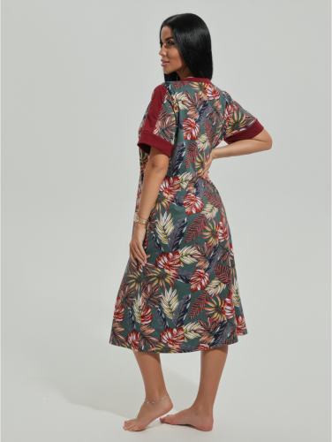 Изображение товара «Женский халат (на молнии) из кулирки «Барышня [изумруд]» арт 77356» из магазина «Ивановский-Текстиль.РФ»