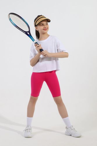 Изображение товара «Бриджи для девочки из кулирки с лайкрой «Для девочки №5 [фуксия]» арт 83404» из магазина «Ивановский-Текстиль.РФ»