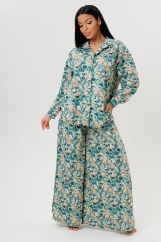 Изображение товара «Женский костюм (рубашка+брюки) из кулирки «2221» арт 85767» из магазина «Ивановский-Текстиль.РФ»