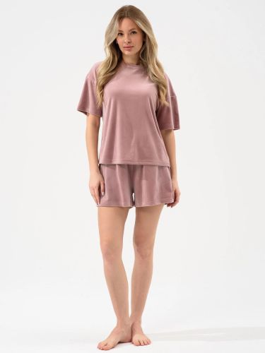 Изображение товара «Женский костюм (футболка+шорты) из велюра «Милана 2158-В (розовый)» арт 87760» из магазина «Ивановский-Текстиль.РФ»