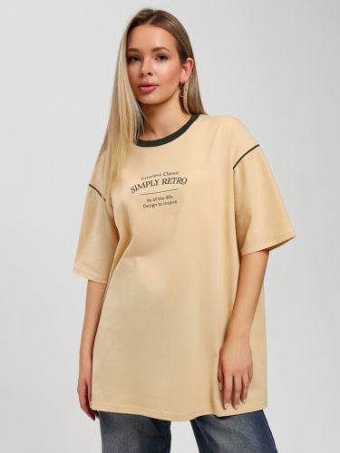 Изображение товара «Женская футболка из кулирки «Фрегат [бежевый]» арт 85047» из магазина «Ивановский-Текстиль.РФ»