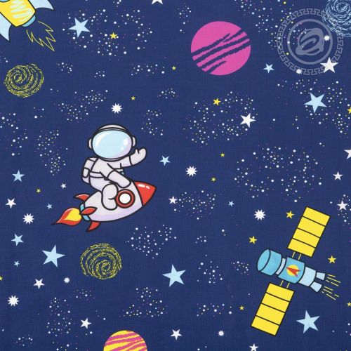 Изображение товара «Постельное бельё из поплина «Космический десант» арт 60000» из магазина «Ивановский-Текстиль.РФ»