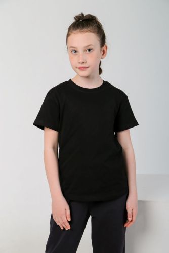 Изображение товара «Футболка для девочки из кулирки «Бэйсик-1 [черный]» арт 73127» из магазина «Ивановский-Текстиль.РФ»