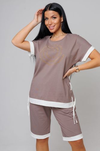 Изображение товара «Женский костюм (футболка+шорты) «2150/1» арт 83439» из магазина «Ивановский-Текстиль.РФ»