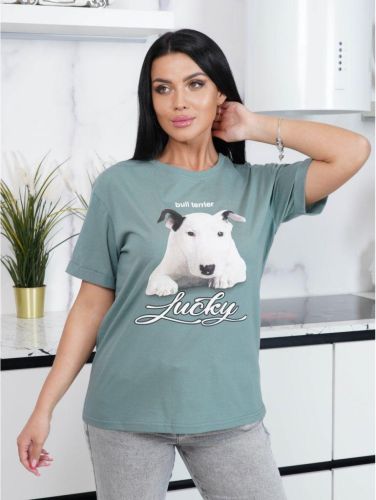 Изображение товара «Посл размер Женская футболка из кулирки «Любимка (буль)» арт 87491» из магазина «Ивановский-Текстиль.РФ»