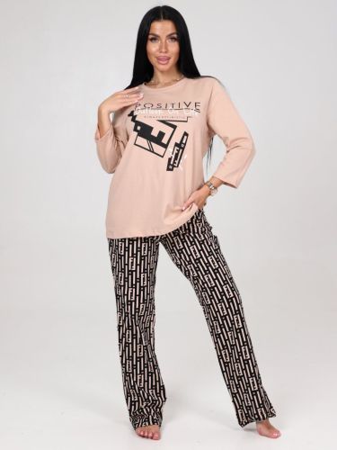 Изображение товара «Женский костюм (футболка+брюки) из кулирки «2409кбр-110» арт 82946» из магазина «Ивановский-Текстиль.РФ»