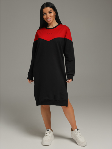 Изображение товара «Женское платье из футера с лайкрой «Виктория [алый]» арт 82575» из магазина «Ивановский-Текстиль.РФ»