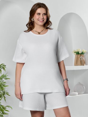 Изображение товара «Женская блузка из муслина «Вуаль-4 [белый]» арт 89847» из магазина «Ивановский-Текстиль.РФ»