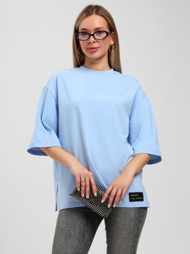 Изображение товара «Женская футболка из кулирки с лайкрой «Верона [голубой]» арт 85028» из магазина «Ивановский-Текстиль.РФ»