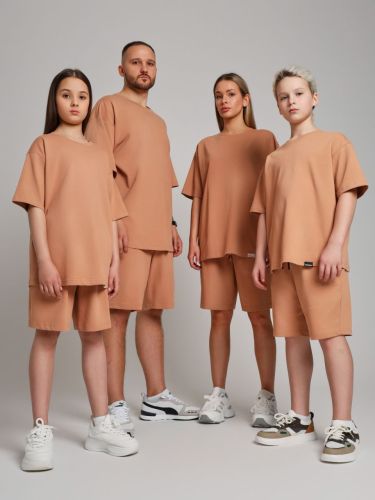 Изображение товара «Мужской костюм (футболка+шорты) из кулирки «Азарт-4 [коричневый]» арт 84986» из магазина «Ивановский-Текстиль.РФ»