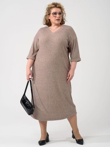 Изображение товара «Женское платье из лапши «Ангора 2418-Л (капучино)» арт 87782» из магазина «Ивановский-Текстиль.РФ»