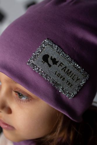 Изображение товара «Комплект головных уборов для девочки (шапка+снуд) из рибаны «Flt стразы сирень» арт 73667» из магазина «Ивановский-Текстиль.РФ»