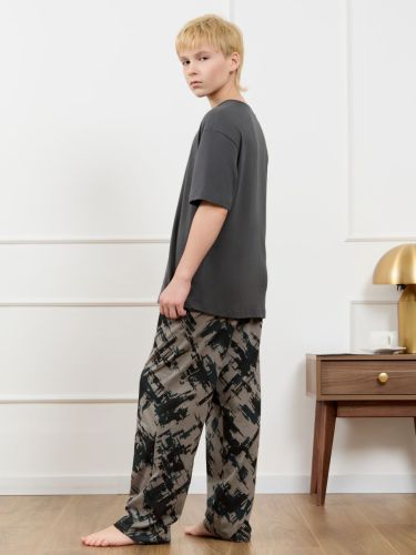 Изображение товара «Костюм для мальчика (футболка+брюки) из кулирки «Этюд-1 [графитовый]» арт 87332» из магазина «Ивановский-Текстиль.РФ»