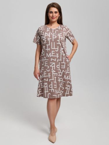 Изображение товара «Женское платье из кулирки пенье «Манифест-1 [бежевый]» арт 85031» из магазина «Ивановский-Текстиль.РФ»