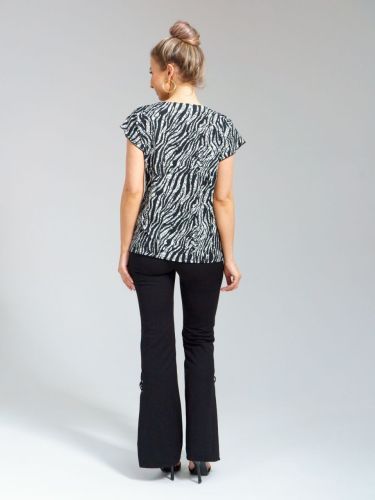 Изображение товара «Женская блузка из жатки «Бж-08 (черный)» арт 84011» из магазина «Ивановский-Текстиль.РФ»