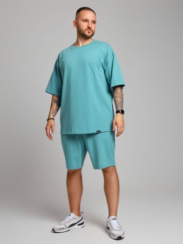 Изображение товара «Мужской костюм (футболка+шорты) из кулирки «Азарт-4 [зеленый]» арт 84982» из магазина «Ивановский-Текстиль.РФ»