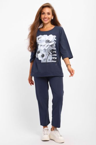 Изображение товара «Женский костюм (футболка+брюки) из кулирки «51193» арт 85629» из магазина «Ивановский-Текстиль.РФ»