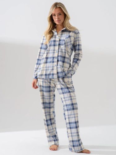 Изображение товара «Женская пижама (рубашка+брюки) из кулирки «Комфорт 2005-К (голубой)» арт 86416» из магазина «Ивановский-Текстиль.РФ»
